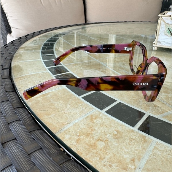 Prada PR A04V 18N1O1 Eyeglasses Women's Havana Cognac Full Rim 52-16-140 New - Picture 5 of 7